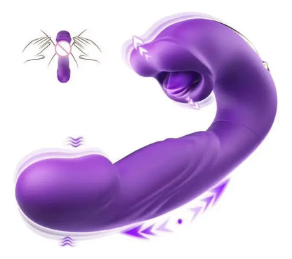 Vibrador Dual 2-en-1: Estimulación de Lengua y Penetración G