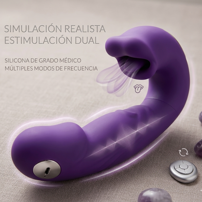 Vibrador Dual 2-en-1: Estimulación de Lengua y Penetración G