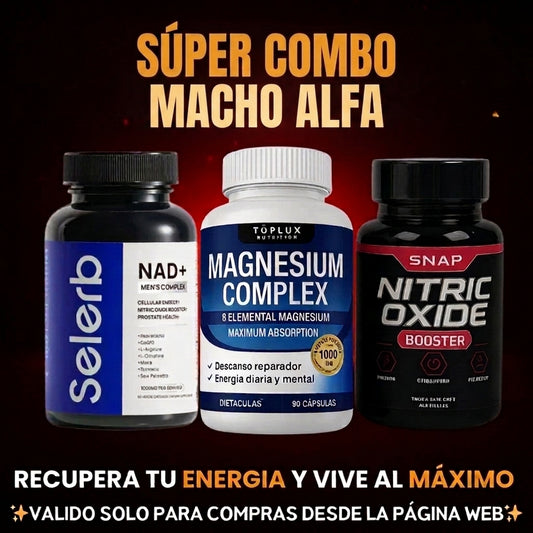 COMBO MACHO ALFA🔥SELERB NAD MEN +NITRIC OXIDE+ MAGNESIO COMPLEX💊